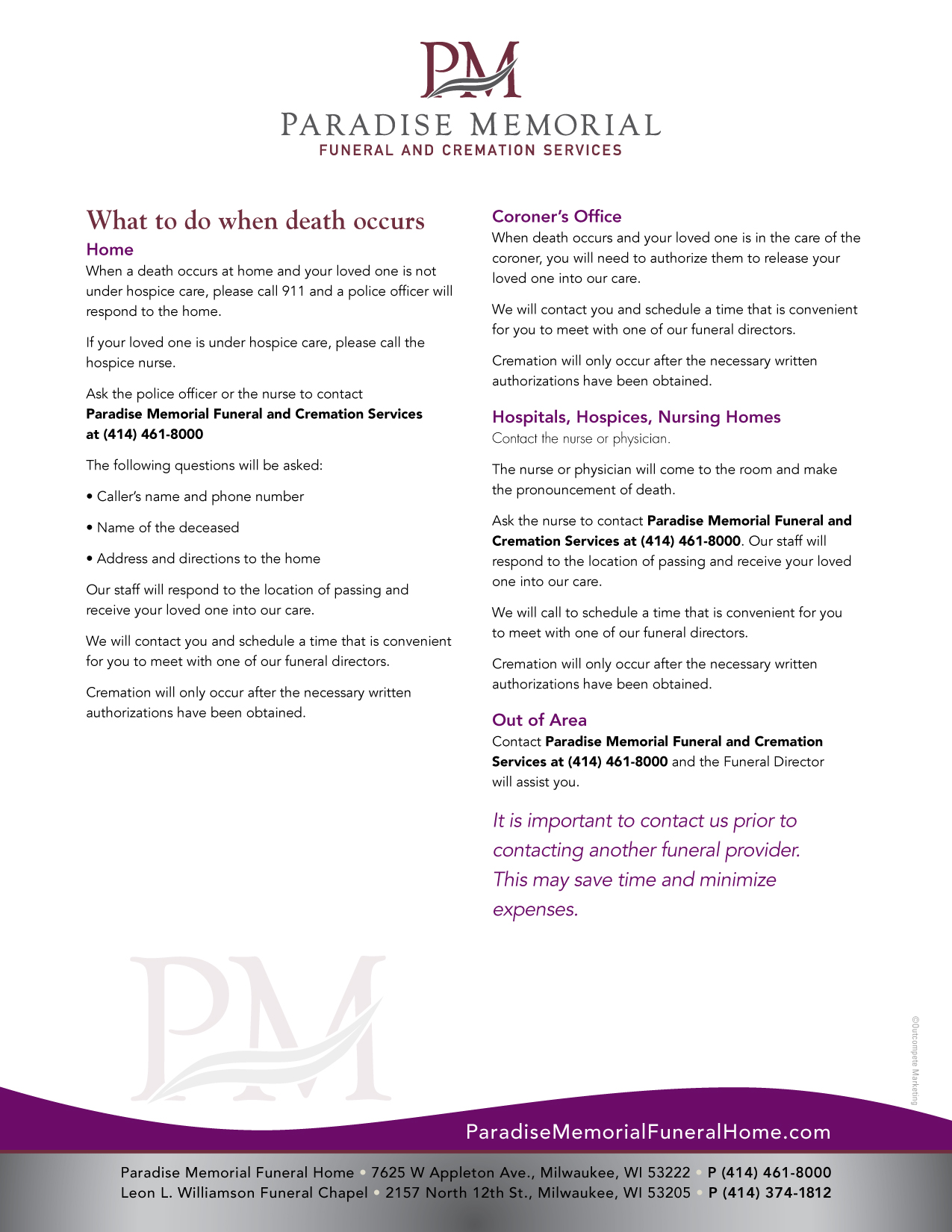What to Do When Death Occurs